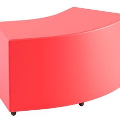 PUOF ANGOLARE 45? SIMILPELLE ROSSO IMBOTTITO 90-60X40X46