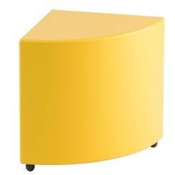 PUOF ANGOLARE 90? SIMILPELLE GIALLO IMBOTTITO 40X40X46