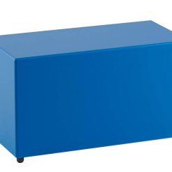 POUF RETTANGOLARE SIMILPELLE BLU IMBOTTITO 80X40X46