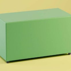 POUF RETTANGOLARE SIMILPELLE VERDE IMBOTTITO 80X40X46