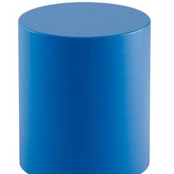 POUF TONDO SIMILPELLE BLU IMBOTTITO DIAM 40 H46