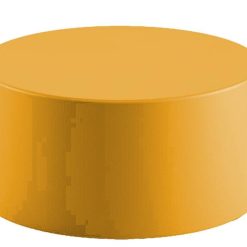 POUF TONDO SIMILPELLE ARANCIO IMBOTTITO DIAM 80 H46