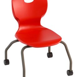 SEDIA FISSA 4GAMBE SU RUOTE ROSSO SIZE 4 41X41X38