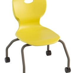 SEDIA FISSA 4GAMBE SU RUOTE GIALLO SIZE 6 41X41X46