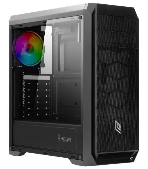 CASE MID-TOWER NO PSU NOOB X6 BLK 1USB3 2USB2 VETRO TEMPERATO