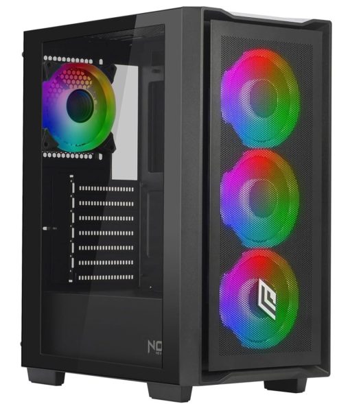 CASE MID-TOWER NO PSU SMASH S102 BK 1U3 2U2 4*FANARGB VETRO BK