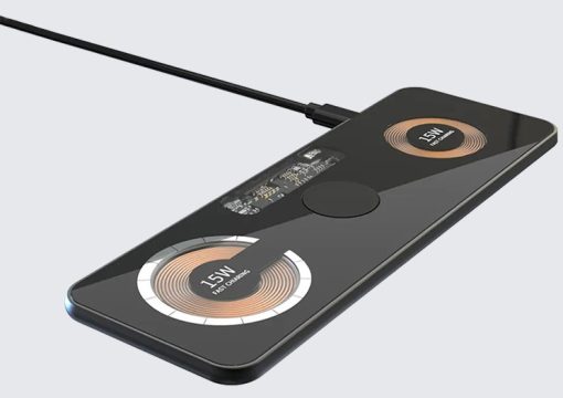 STAND 3IN1 15W COMP.MAGSAFE VETRO DUDUU ALLUMINIO GRIGIO SURF MAT