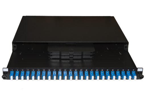 PANNELLO FIBRA OTTICA 19 24 PORTE SC DUPLEX (P)250 NERO CON ACCESSORI