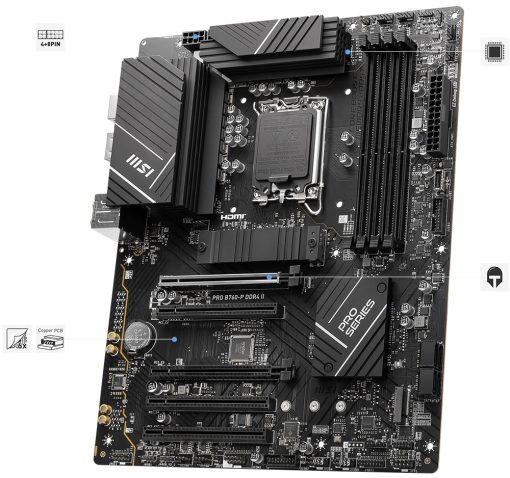 MB MSI PRO B760M-P II DDR4 S1700 4D4 2M.2 4S3 U3.2 GBL 1HDMI 1DP