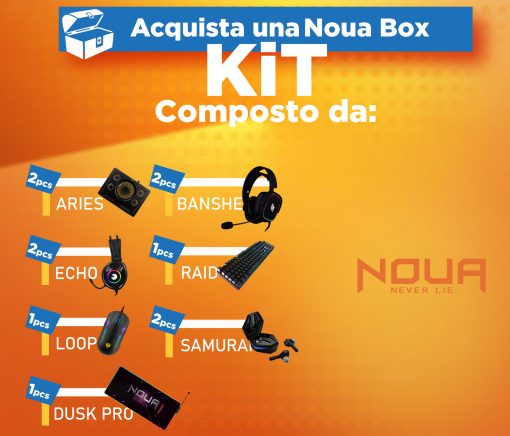 BOX NOUA TASTIERA MOUSE CUFFIA EAR TAPPETINO SUPPORTO NB BOX PROVAMI