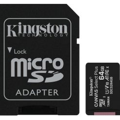 SD MICRO 64GB CL10 UHS-I CON ADATT. 100MB/S LET.85MB/S SCRIT.KINGSTON