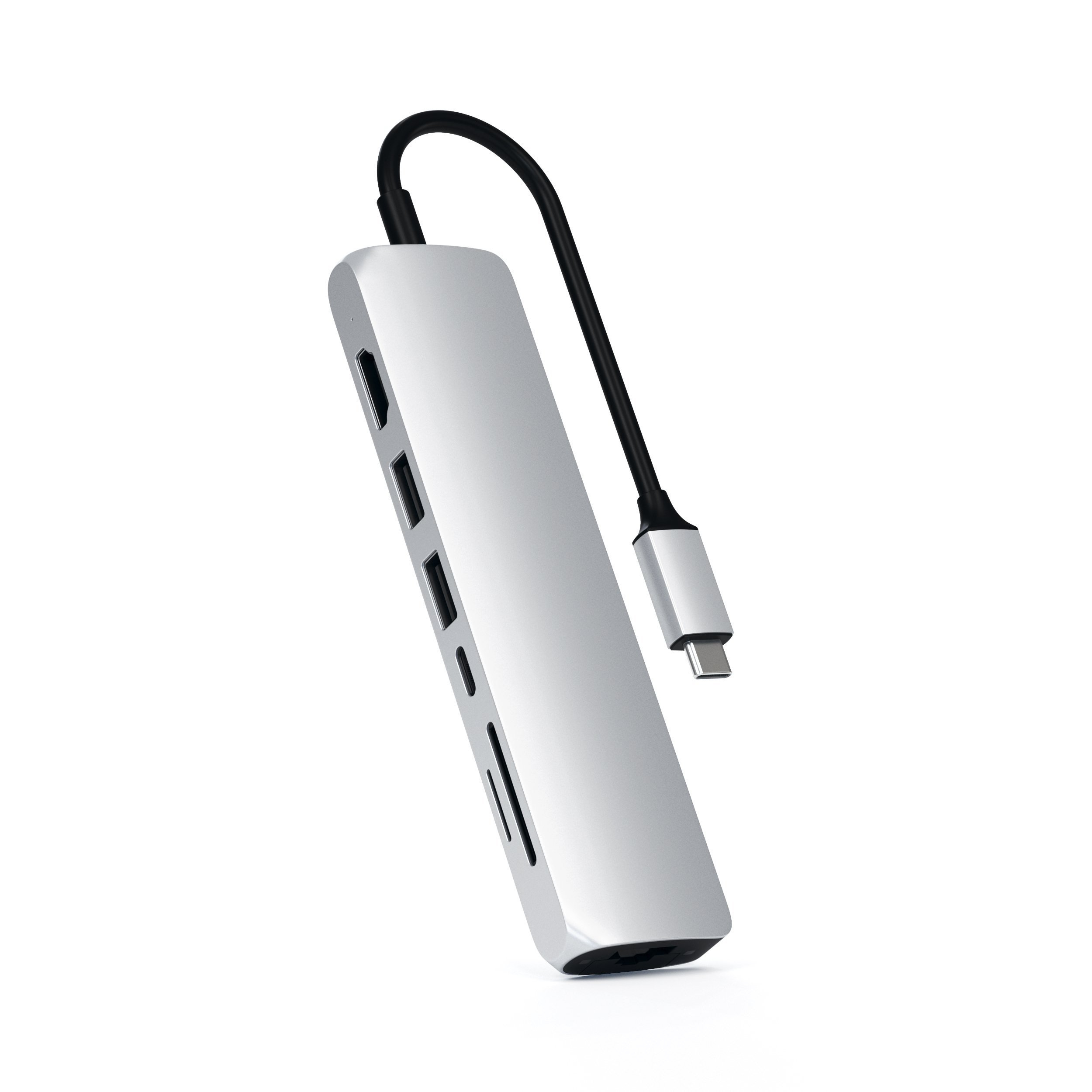 ADATTATORE TYPE C MULTIPORT SILVER PD 60W-HDMI4K-2USB-GBIT-MICROSD