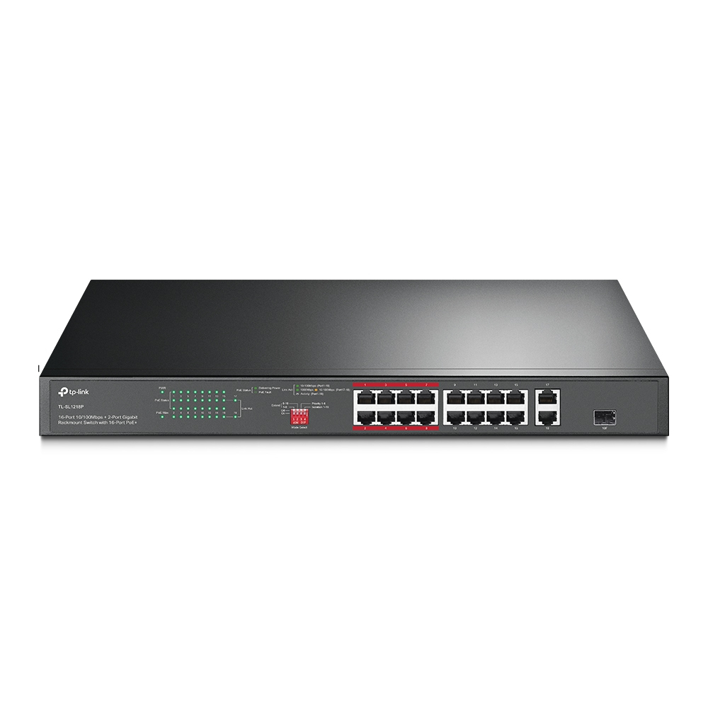 SWITCH 16P RJ45 10/100 POE+ 2P RJ45 GIGABIT 1P GIGABIT SFP COMBO