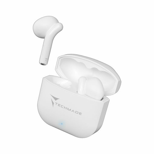 AURICOLARI BT TECHMADE CON BOX DI R ICARICA BIANCO